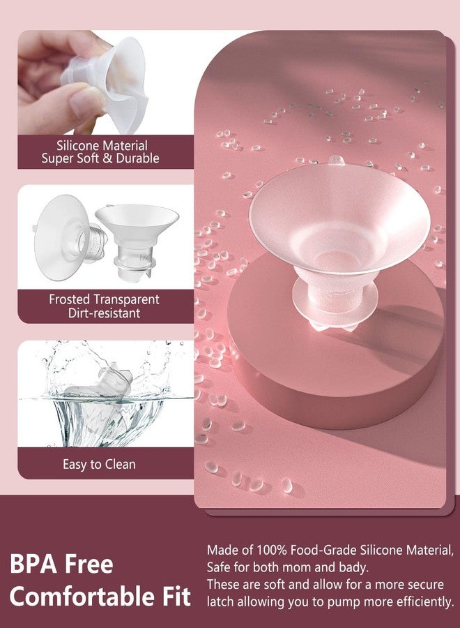 ايفارونال حشوة شفة مُحسّنة 14 مم مع لسان سحب وشكل مثلث لمضخات الثدي Momcozy/Spectra/Medela/eufy/TSRETE/Elvie/Lansinoh، مناسبة لأغطية/شفاه 24 مم لمعظم المضخات، 6 قطع 14 مم - Image 5